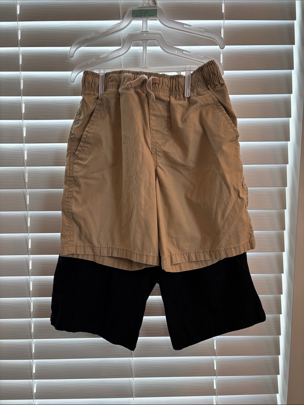 wonder nation Khaki and Black Elastic Waist Kids Shorts